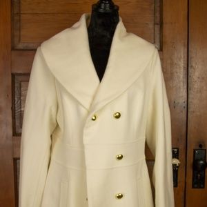 Jessie G Cream Double Breasted Peacoat NWT
